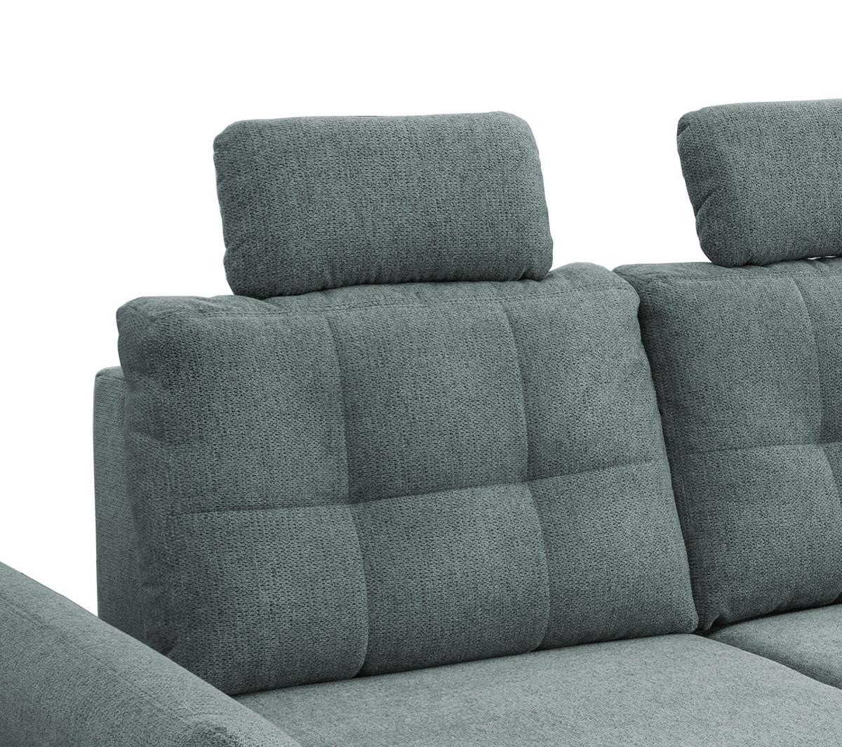Ecksofa Brizzini Mintgrau S: 250-280/176 Cm - Mintgrau/Blau, MODERN, Holz/Textil (250-280/176cm) - Livetastic