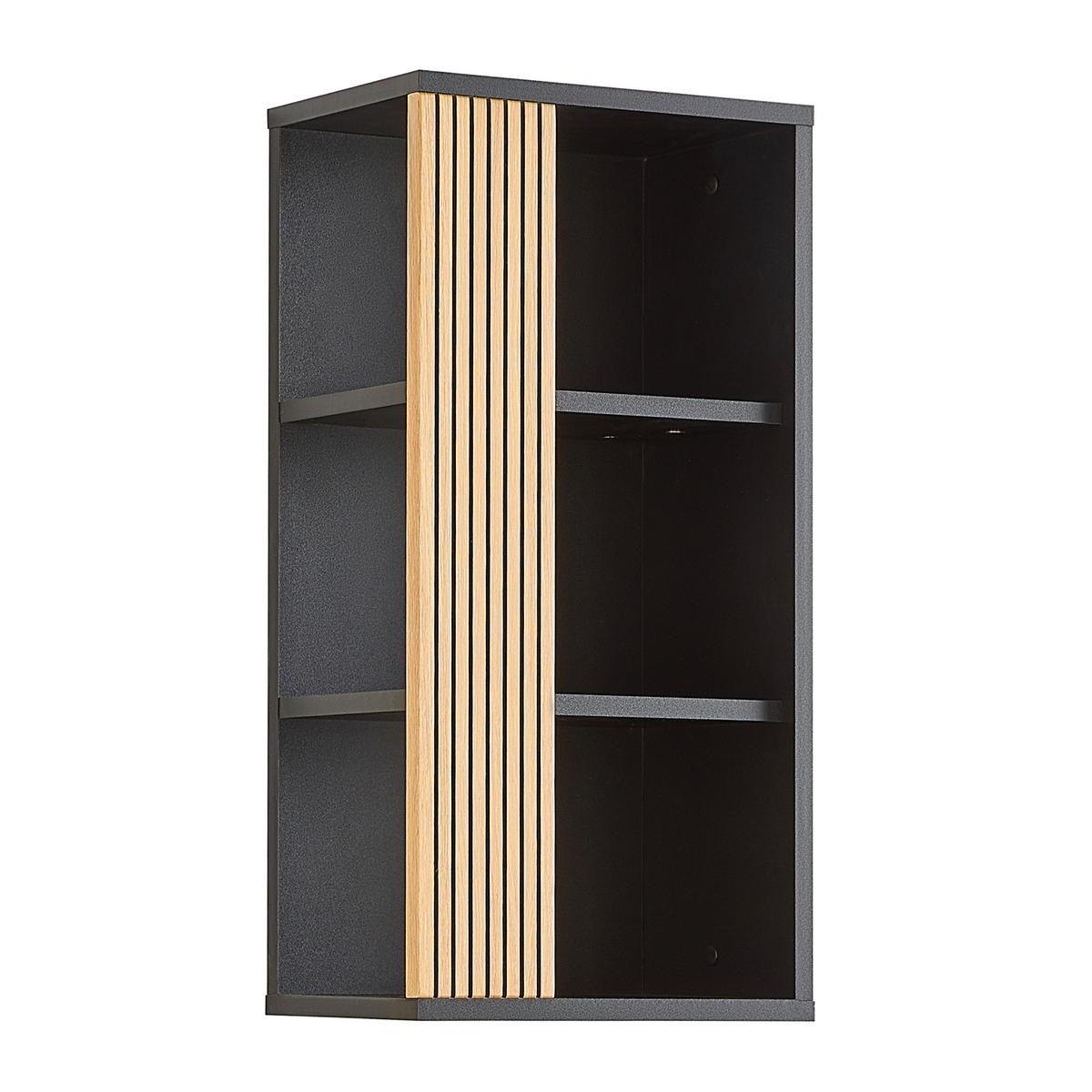 Závesná skrinka VENEZIA - čierna/farba duba, Lifestyle, kompozitné drevo (35/72/25cm) - Mömax