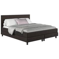 Boxbett Mit Topper Andorra 180x200 Cm Dunkelbraun - Dunkelbraun/Schwarz, MODERN, Holzwerkstoff/Textil (180/200cm) - MID.YOU