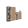 Office Edition B: 257 cm Eichefarben/Grau - Eichefarben/Grau, MODERN, Holzwerkstoff (257/185,6/33cm) - MID.YOU