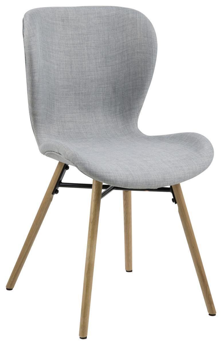 Polsterstuhl Batilda Hellgrau Echtholz Beine - Eichefarben/Hellgrau, LIFESTYLE, Holz/Textil (47/82,5/53cm) - Carryhome