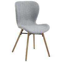 Polsterstuhl Batilda Hellgrau Echtholz Beine - Eichefarben/Hellgrau, LIFESTYLE, Holz/Textil (47/82,5/53cm) - Carryhome