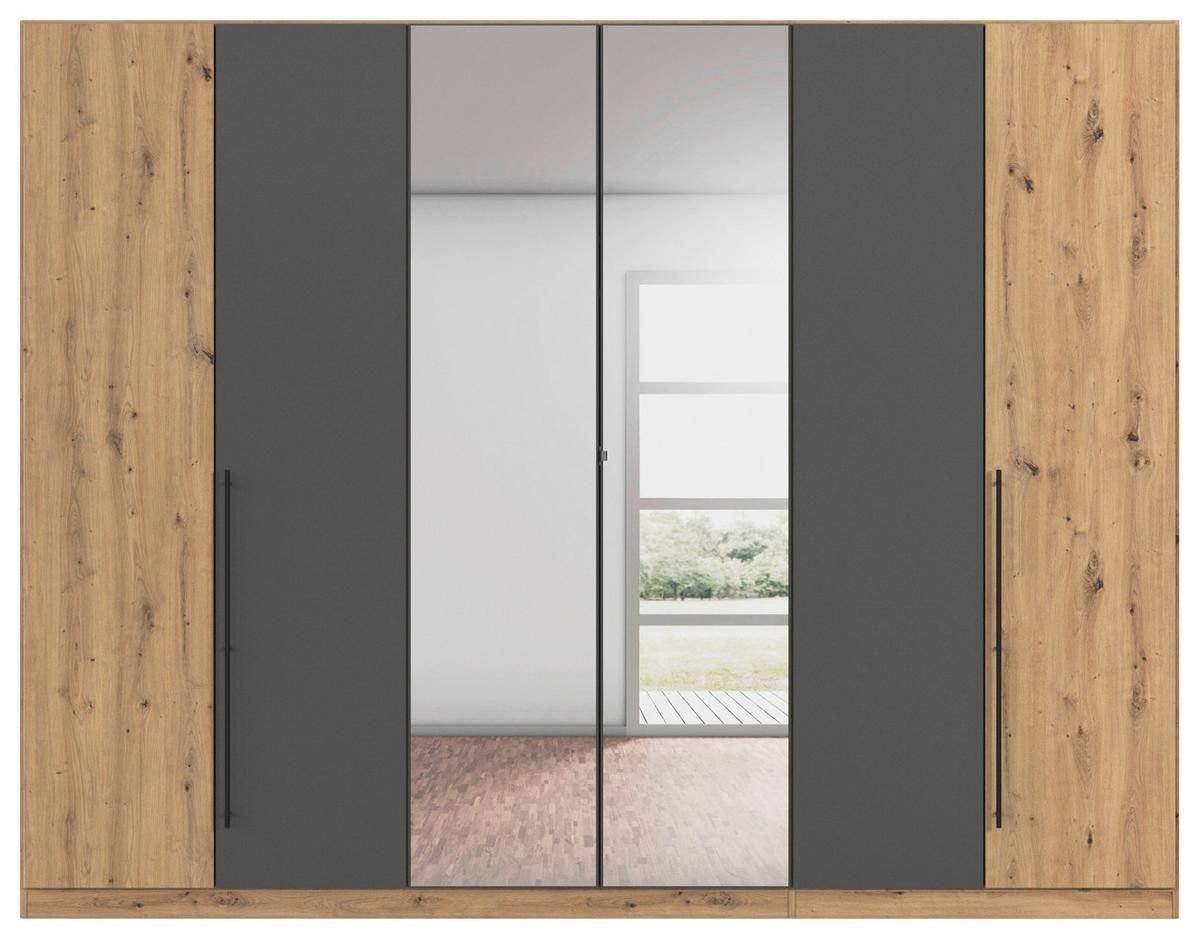 Kleiderschrank Safari B: 271 cm - Eiche Artisan/Grau, KONVENTIONELL, Holzwerkstoff (271/229/54cm)