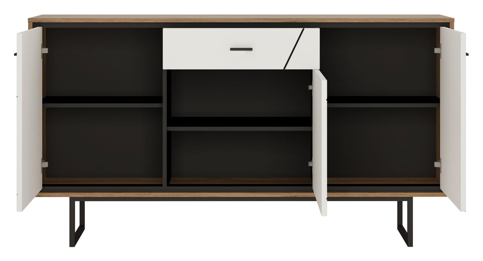 Kommode Brolo Catania Eiche/Schwarz B: 167cm - MODERN, Holzwerkstoff (167/90,3/40cm)