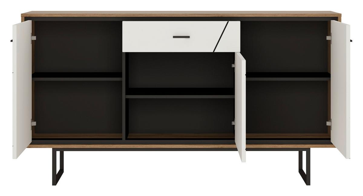 Kommode Brolo Catania Eiche/Schwarz B: 167cm - MODERN, Holzwerkstoff (167/90,3/40cm)