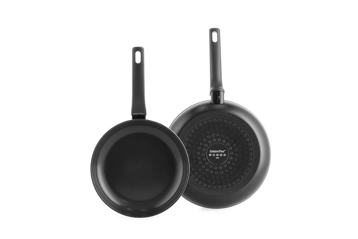 Pfannenset Essence 2-Teilig Schwarz D: 24/28 cm - Schwarz, Basics, Kunststoff/Metall (24 & 28cm) - GreenPan