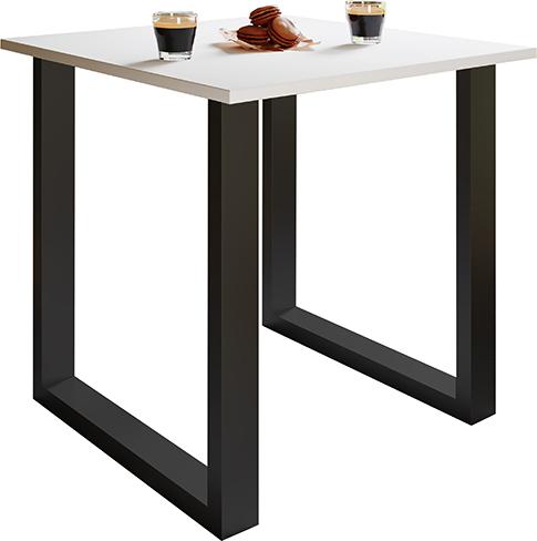 Esstisch Xona 80x80 Cm Schwarz/weiß - Schwarz/Weiß, Basics, Holzwerkstoff/Metall (80/80/76cm) - MID.YOU