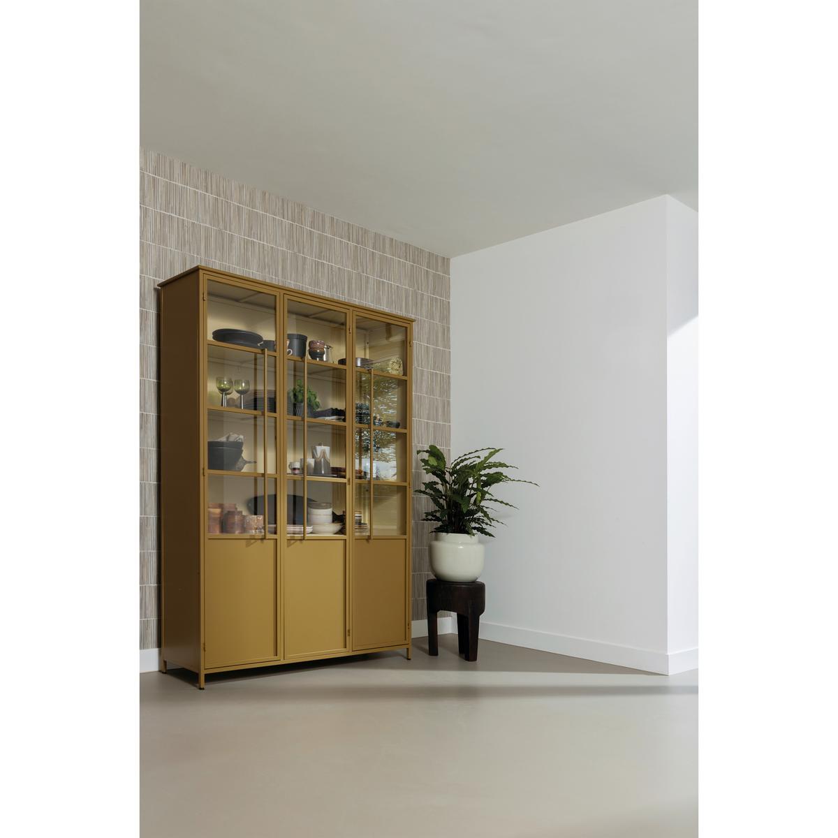 Vitrine Exhibit Honig B: 140 cm - Honig, Design, Glas/Metall (140/200/40cm) - Livetastic