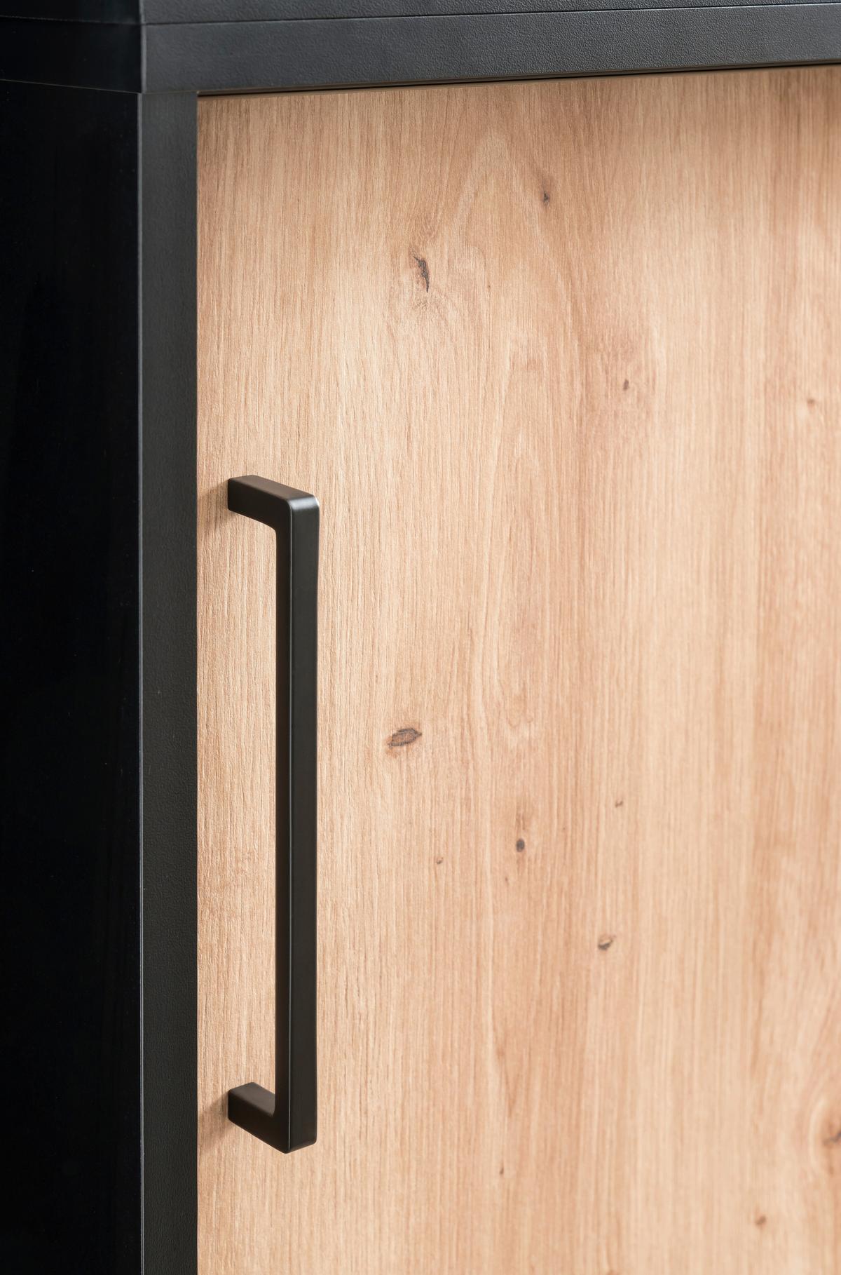 Aktenschrank Aino U 1000 St - Schwarz/Eiche Artisan, MODERN, Holzwerkstoff (100,1/83,6/41cm) - MID.YOU