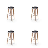 Barhocker-Set Keeve - Schwarz, MODERN, Holz/Metall (47/119/53cm) - MID.YOU