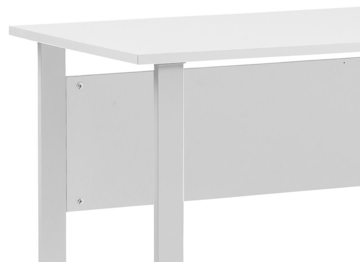 Schreibtisch B 160cm H 73,2cm Serie 1500, Hellgrau - Hellgrau/Alufarben, KONVENTIONELL, Holzwerkstoff/Metall (160/75/73,2cm) - MID.YOU