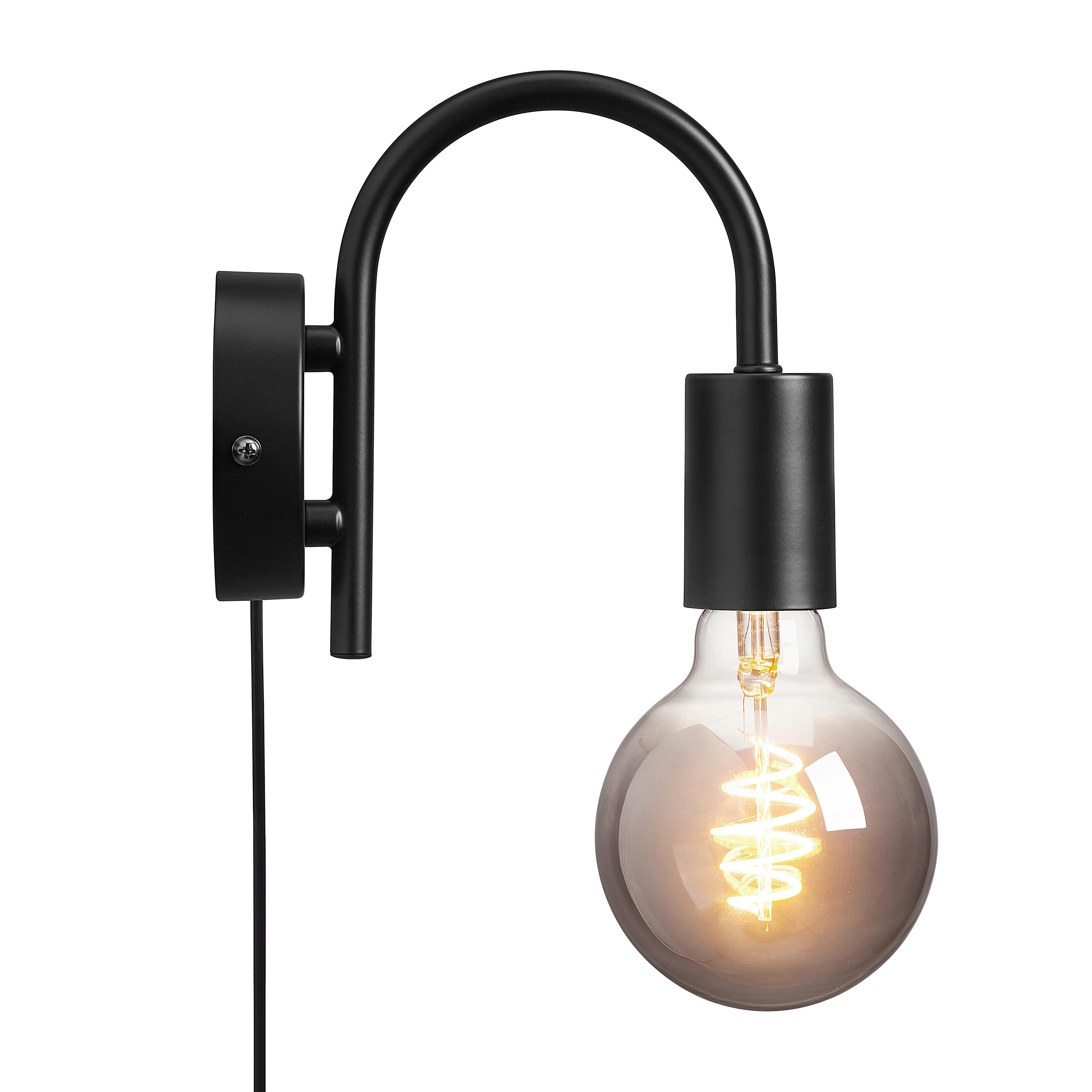 Wandleuchte Schawrz L: 9 cm - Schwarz, Design, Metall (9/16/17,5cm) - Nordlux