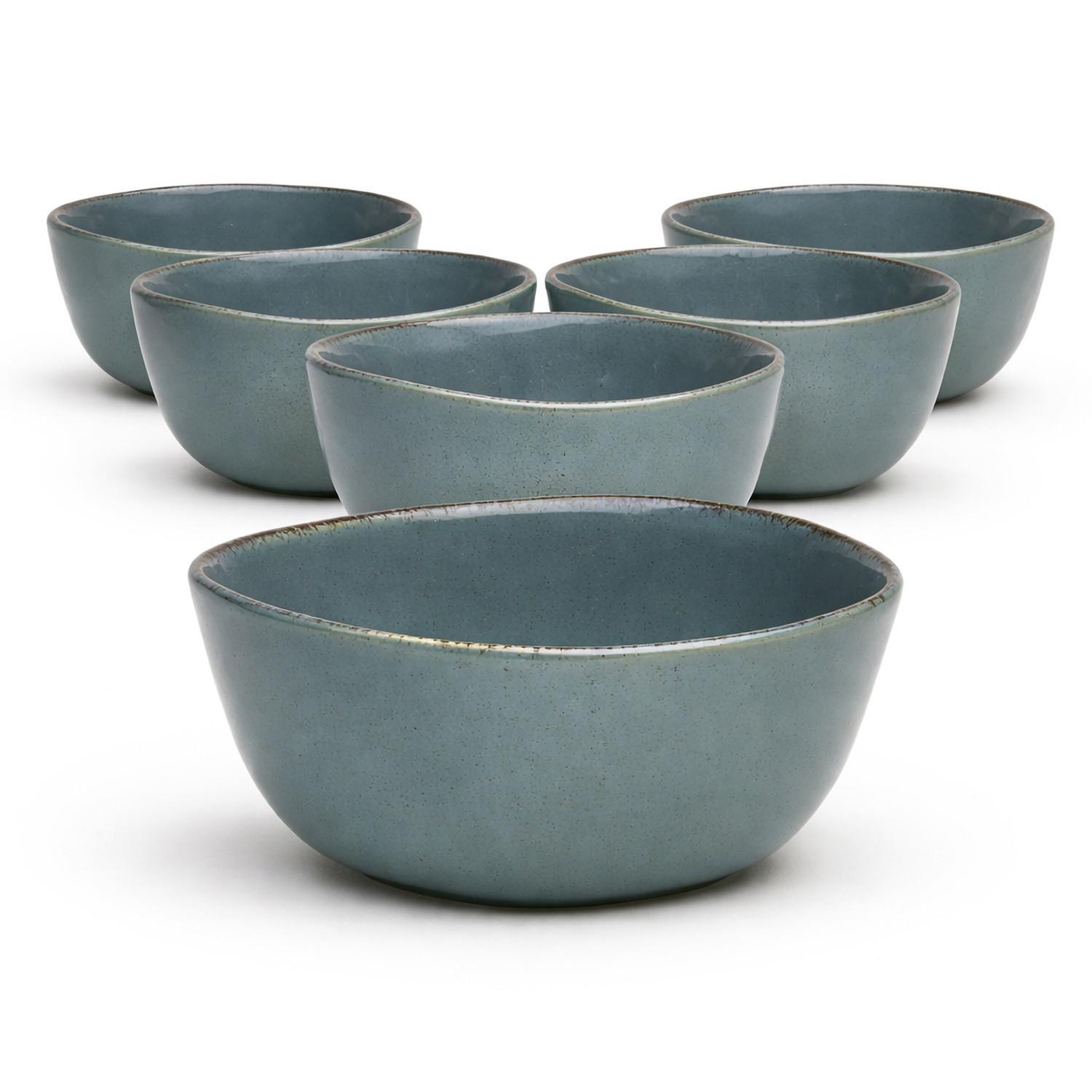 Müslischalenset, 6-Teilig Steinzeug, grün