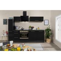 Küchenzeile Respekta Rp250ewc Mit Geräte 250 Cm Grau/schwarz - Schwarz/Grau, Basics, Holzwerkstoff (250cm) - Respekta