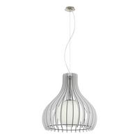 Hängeleuchte 96211* Tindori - Weiß, Natur, Glas/Holz (50/150cm) - Eglo