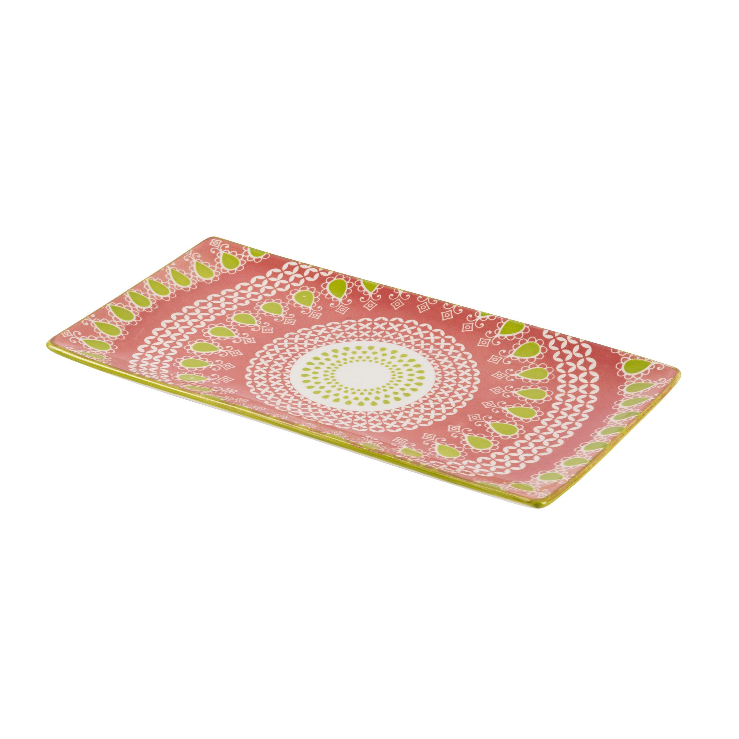 Servírovacia tácka Maja, 20/11cm - zelená/červená, Lifestyle, keramika (20/11/1,5cm) - Modern Living
