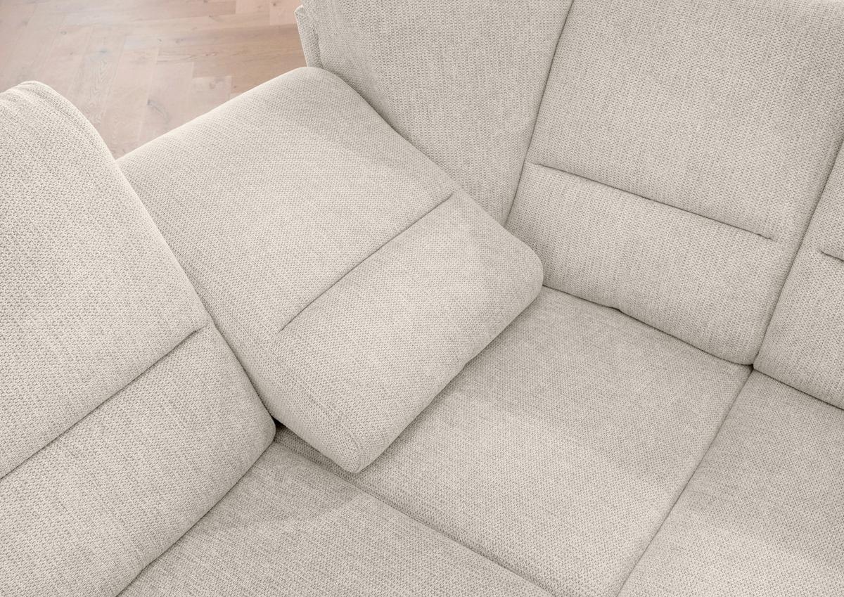 Ecksofa Mit Relaxfunktion Parole Beige Chenille - Chromfarben/Beige, MODERN, Textil (275/236cm) - Livetastic