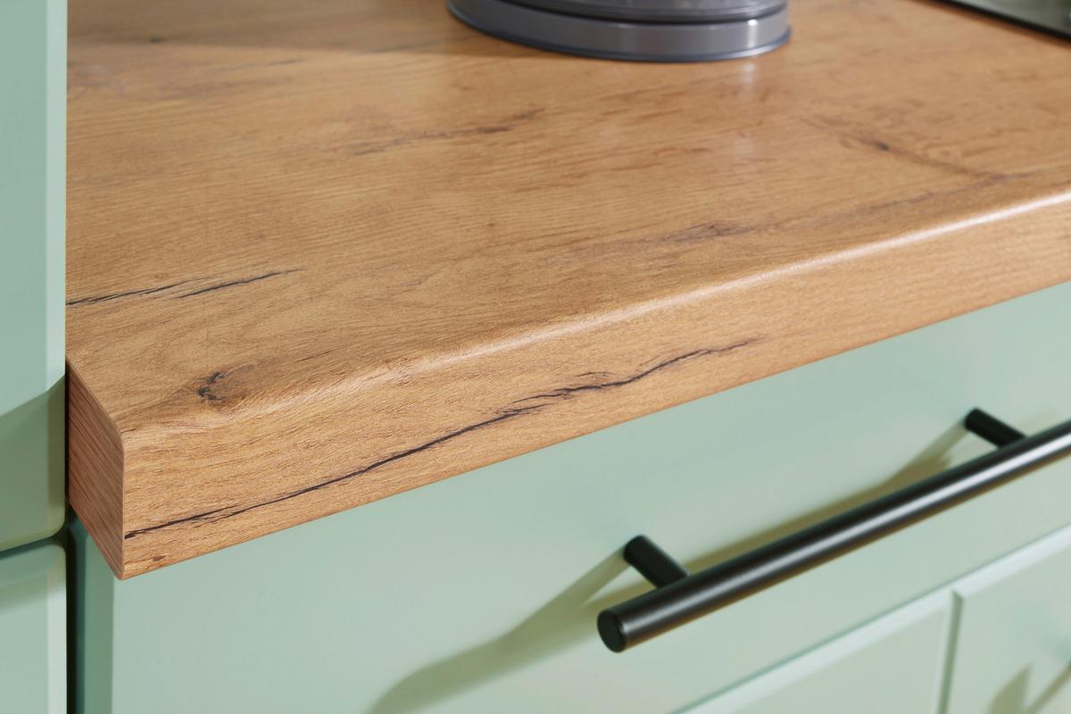 Küchenblock Anton Wildeiche/Schilfgrün B: 310cm - Schilfgrün/Wildeiche, Trend, Holzwerkstoff (310cm) - Respekta