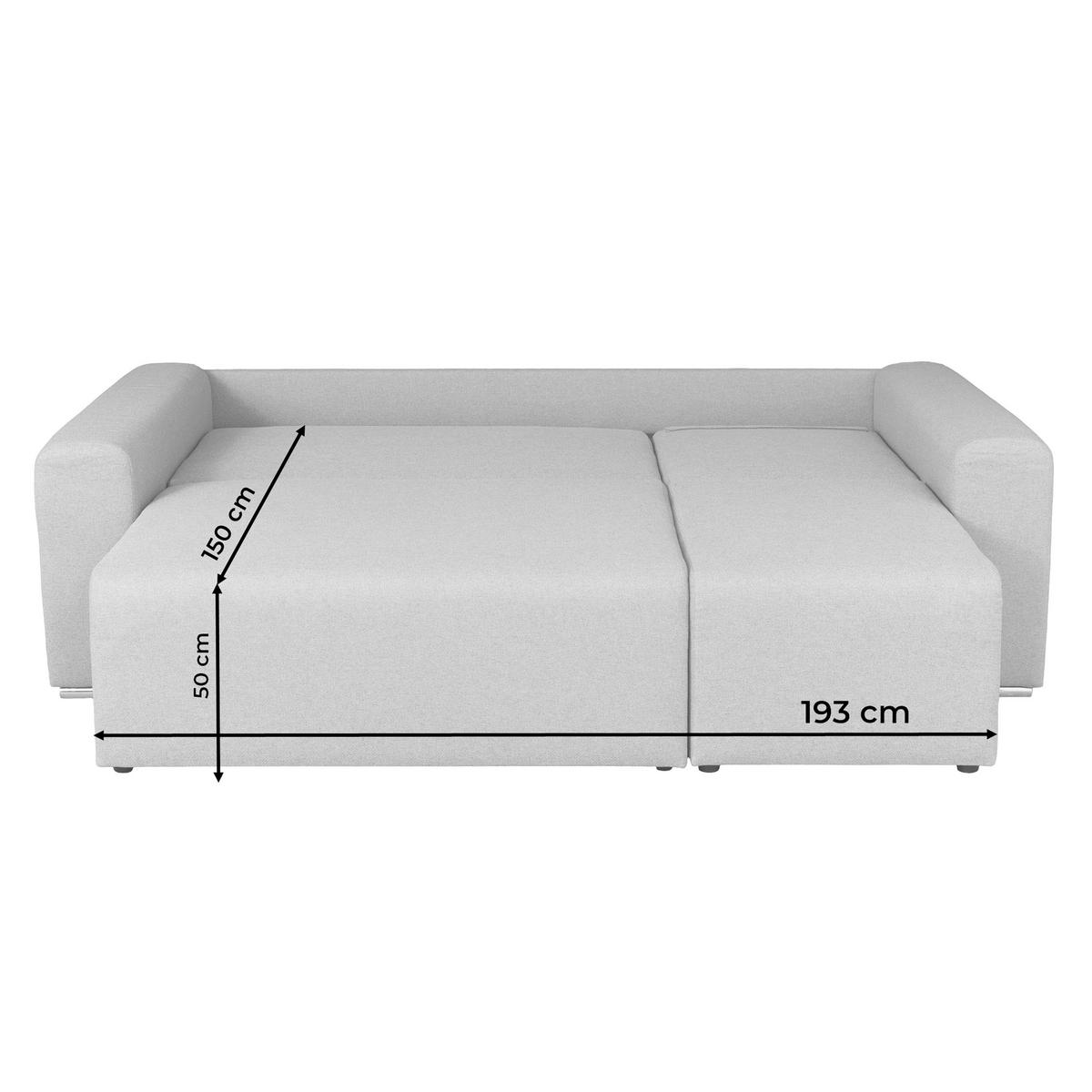 Ecksofa Bega - Chromfarben/Schwarz, Basics, Textil (240/153cm) - P & B