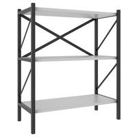 Industriálny regál Insasi, biely - čierna/biela, Modern, kov/kompozitné drevo (66/85/34cm) - MID.YOU