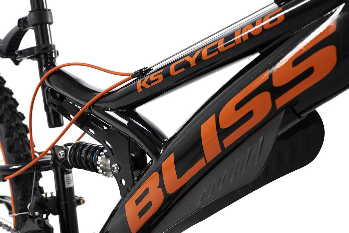 Kinderfahrrad 24 Zoll Mtb Bliss 18 Gänge - Schwarz/Orange, Basics, Metall (180/70/80cm) - KS Cycling