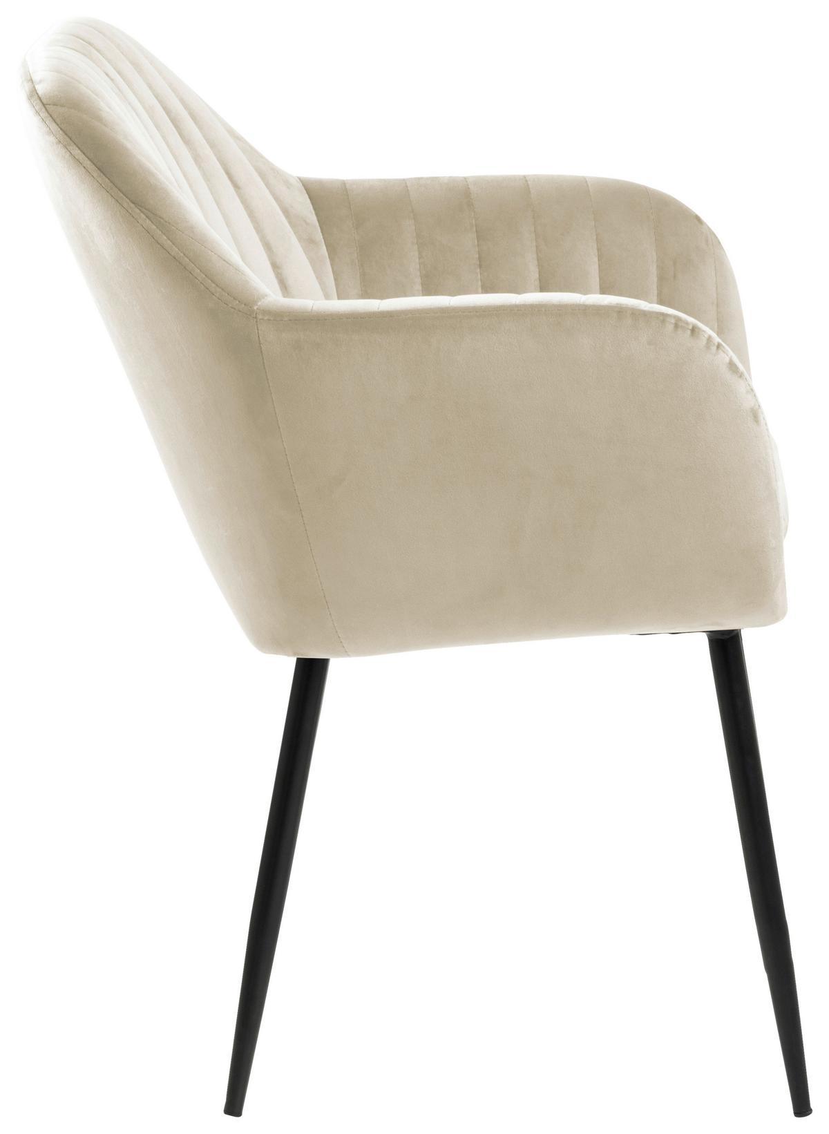 Stolička s podrúčkami EMILIA béžová - čierna/piesková, Trend, kov/textil (57/83/61cm) - MID.YOU