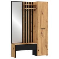 Šatna Madera š: 122 cm - černá/dub artisan, Trend, kompozitní dřevo (122/190/38cm)