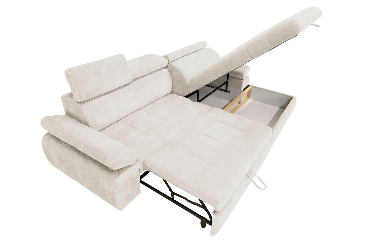 Rohová sedačka VEGAS, pravá, béžová žinylka - černá/béžová, Design, dřevo/textil (294/173cm)