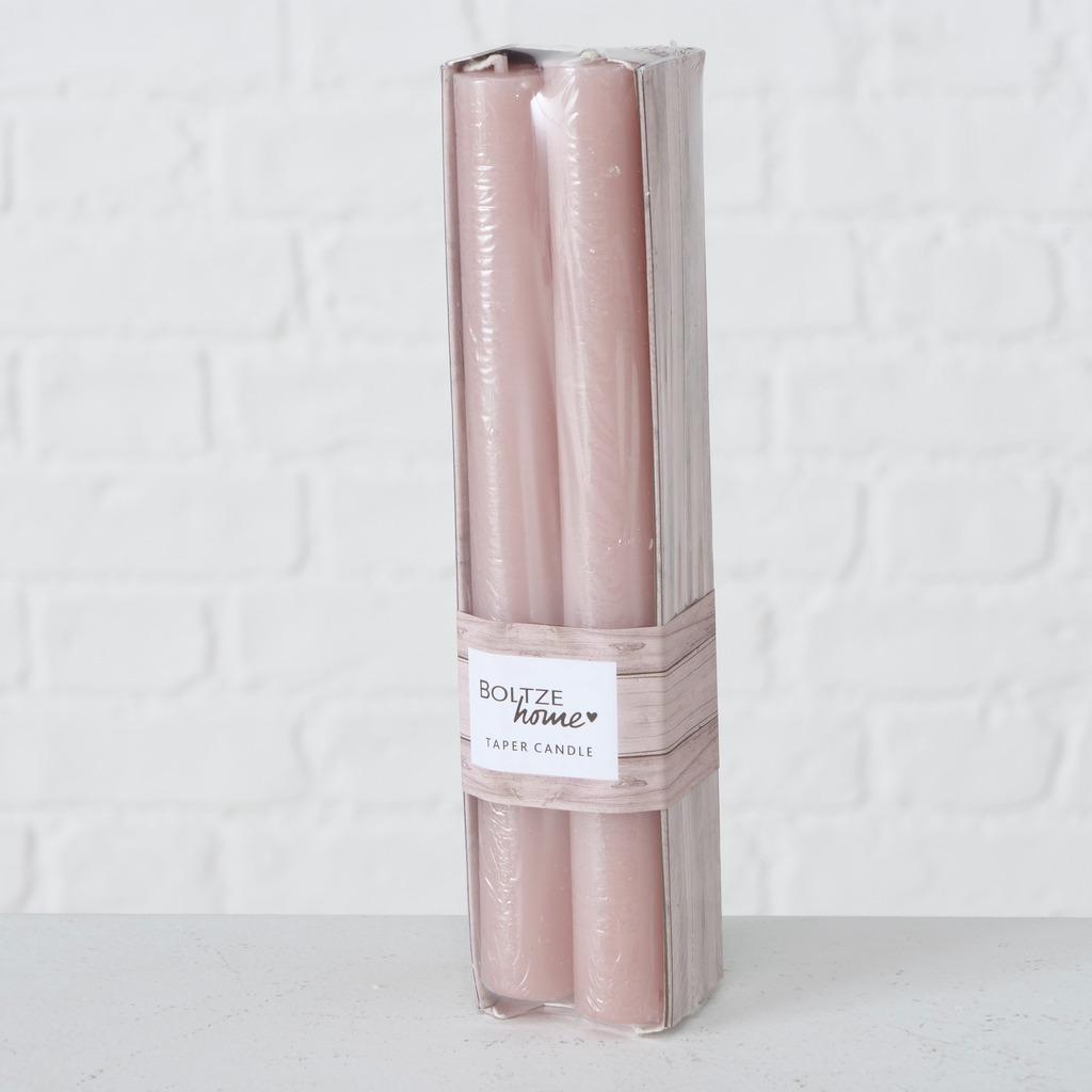 Svíčky Melia I, V: 20cm, 4ks/bal. - světle růžová, Basics (2/20cm) - Modern Living