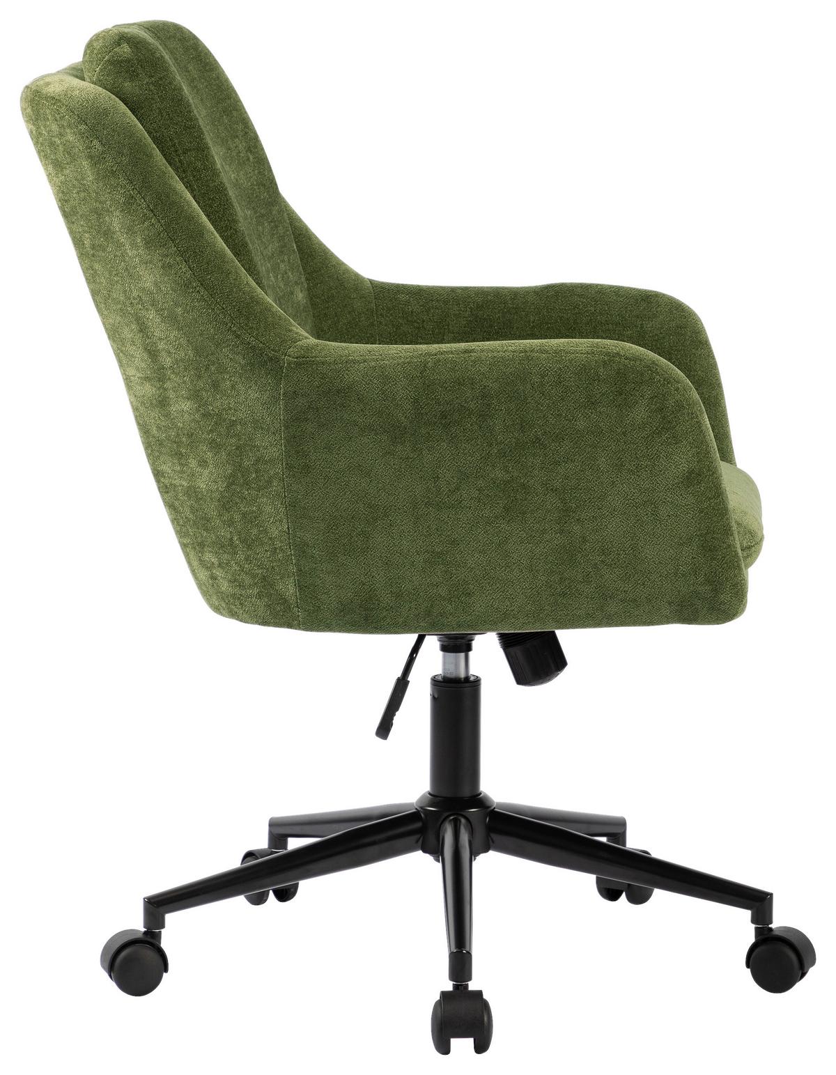 Drehstuhl Amalfi Grün B: 58 cm - Schwarz/Grün, MODERN, Kunststoff/Textil (58/91-99/71cm) - MID.YOU