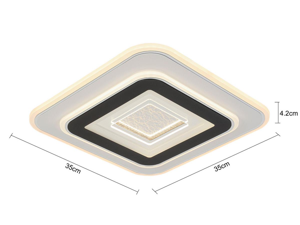 LED-Deckenleuchte Hil - Chromfarben/Schwarz, MODERN, Kunststoff/Metall (35/35/4,2cm) - Luca Bessoni