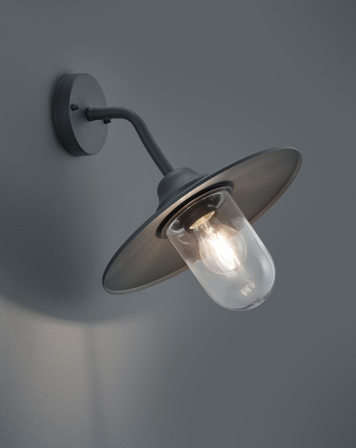 Wandleuchte Brenta 1-Flammig 201760142 Brenta - Anthrazit, Natur, Metall (30/32cm) - Trio Leuchten