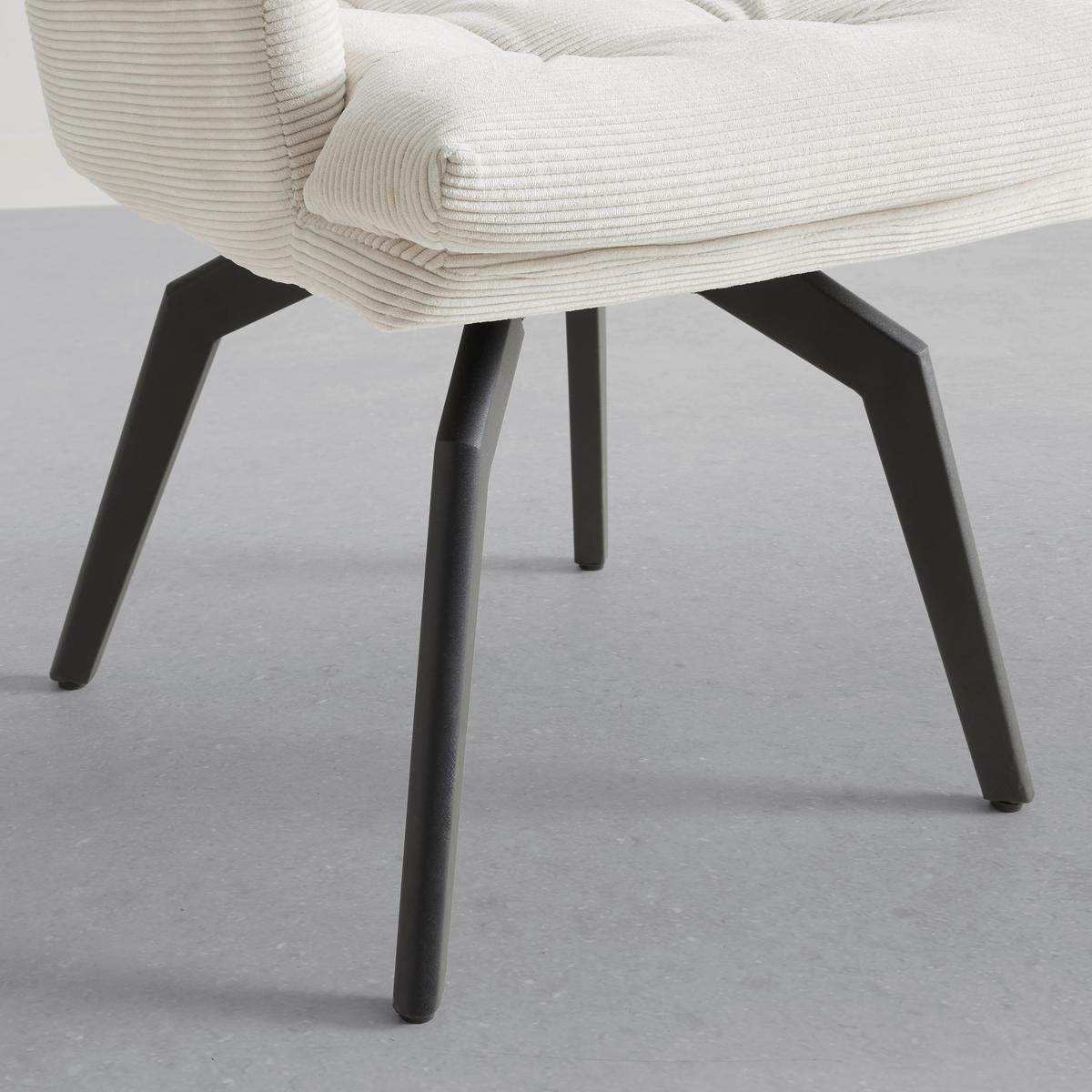 ŽIDLE S PODRUČKAMI HANNA - bílá/černá, Moderní, kov/textil (60/88/64cm) - Mömax