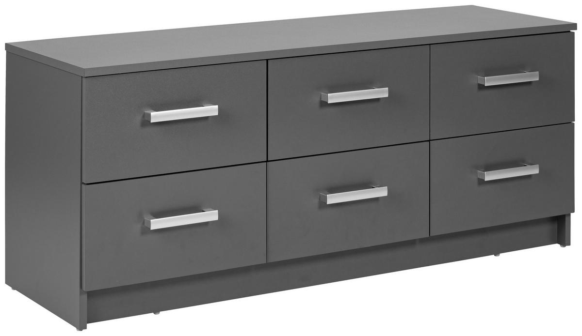 Kommode B: 121,80 cm Elenzio, Graphitfarben - Graphitfarben, Basics, Holzwerkstoff (121,80/40/50,8cm) - MID.YOU