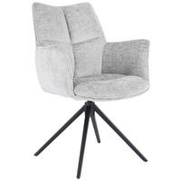Stolička s podrúčkami LUCIA, sivá - čierna/sivá, Lifestyle, kov/textil (62/90/64cm) - Premium Living