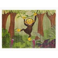 Kinderteppich Affe Grün/Braun Kidsclub Monkey 80x150 cm - Multicolor, Basics, Textil (80/150cm)