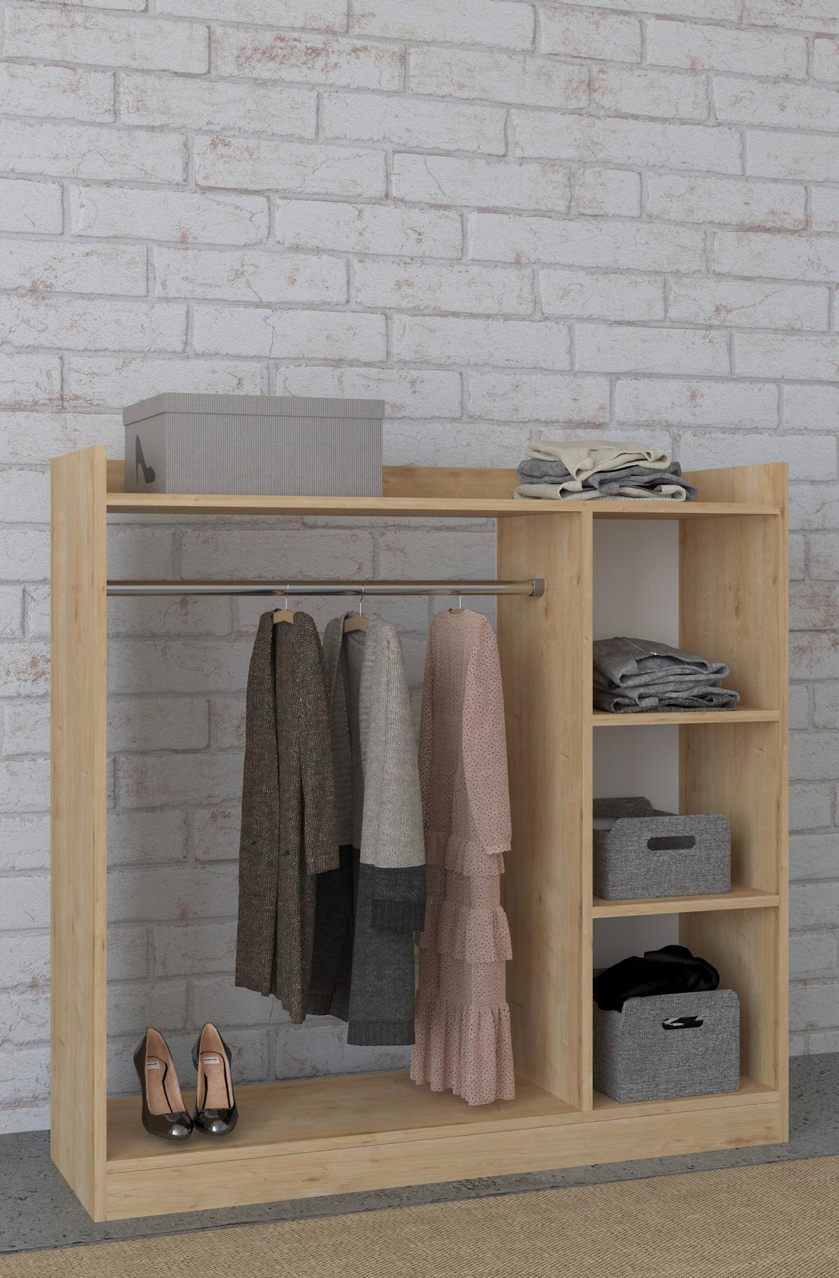 Kleiderschrank Palosa Honigeiche Dekor - Honigeiche, Design, Holzwerkstoff (124/120/35cm) - MID.YOU