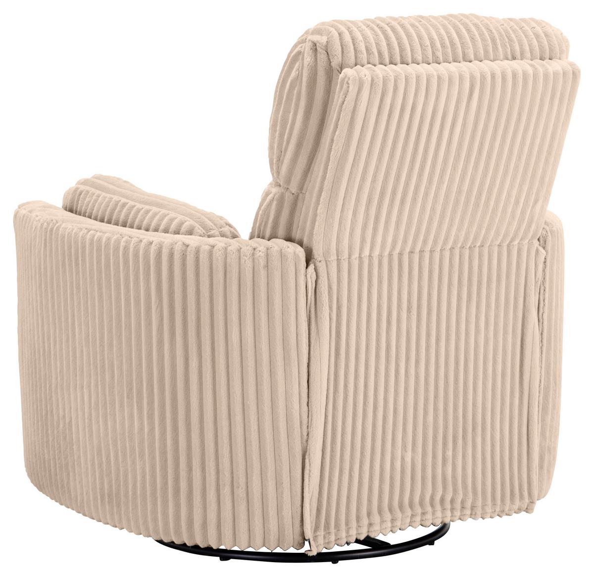 Fernsehsessel Palermo Beige B: 100,5 cm - Beige/Schwarz, Design, Holz/Textil (100.5/96/103.5cm) - Livetastic