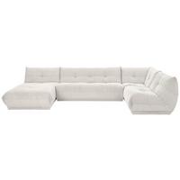 Wohnlandschaft Giselle Weiß Cord - Weiß, Trend, Textil (185/390/210cm) - Livetastic