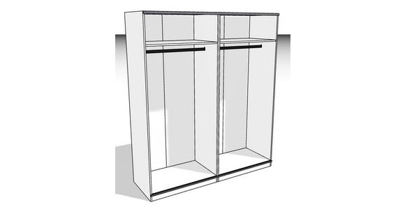 Schwebetürenschrank B: 182cm Ondega Weiß - Weiß, KONVENTIONELL, Holzwerkstoff (182/210/61cm) - Ondega