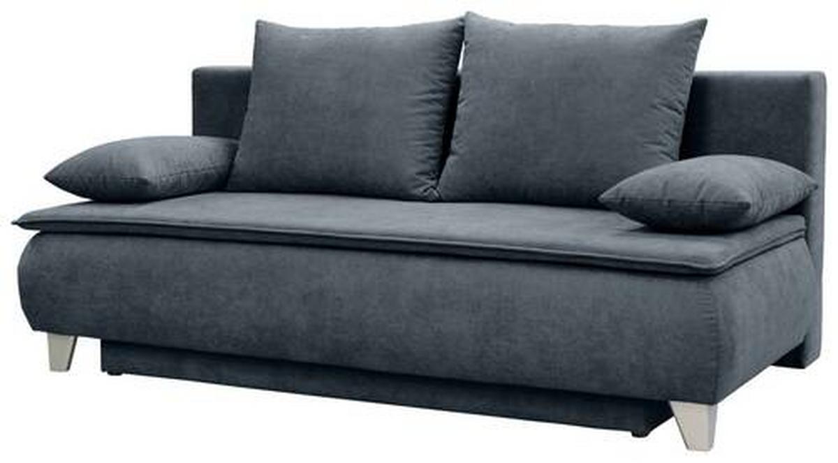 Boxspringová pohovka MONA, antracitová - barvy stříbra/antracitová, Moderní, dřevo/textil (208/100/106cm)