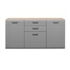 Sideboard Soft-Close B: 163,2 cm Auris, Basalt/Eiche Dekor - Grau, MODERN, Holzwerkstoff (163,2/81,3/43,1cm) - Luca Bessoni