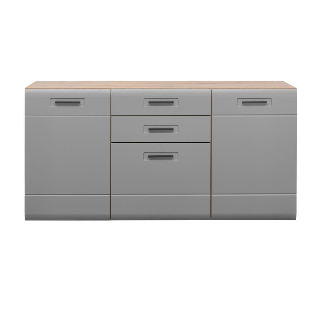 Sideboard Soft-Close B: 163,2 cm Auris, Basalt/Eiche Dekor