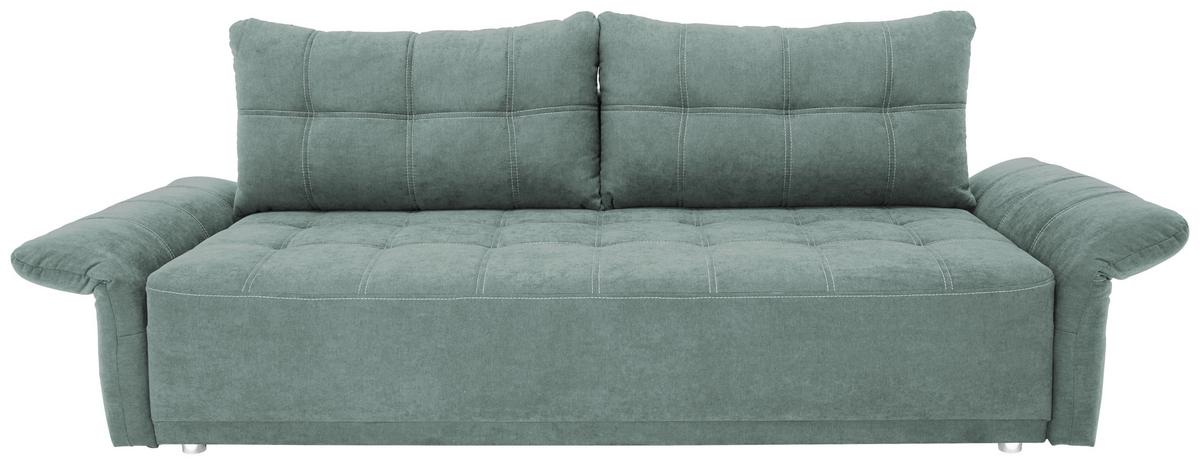 Veľká pohovka PASCAL, mätovozelená - mätovozelená, Basics, kov/drevo (221/91/107cm)