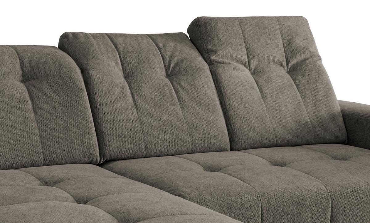 Ecksofa Mit Usb Anschluss Sano, Graubraun, S: 180x258 Cm - Graubraun/Schwarz, MODERN, Textil (180/258cm) - Livetastic