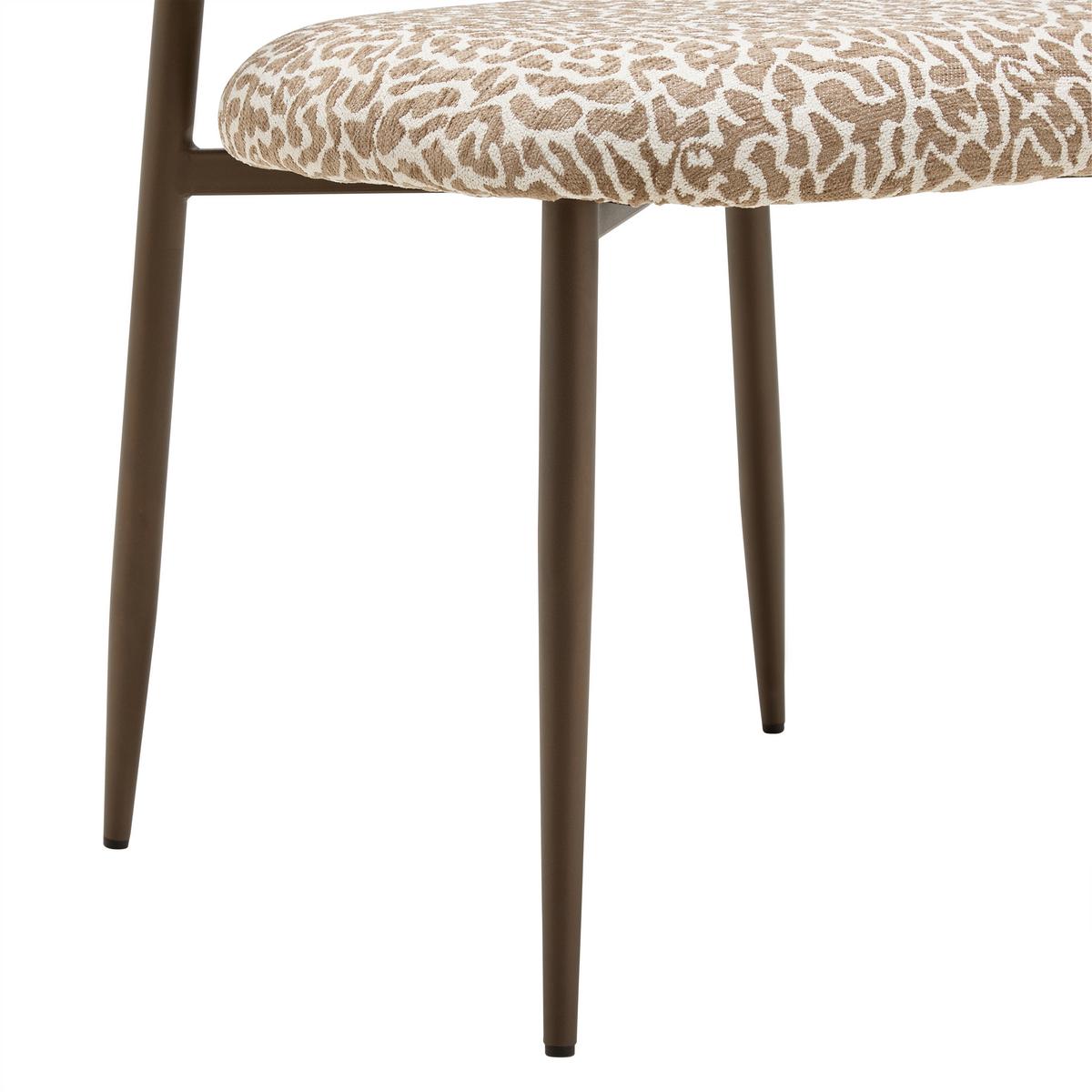 Židle Leano leopardí vzor a vzhled kůže - hnědá, Lifestyle, kov/textil (54/80/59cm) - Premium Living