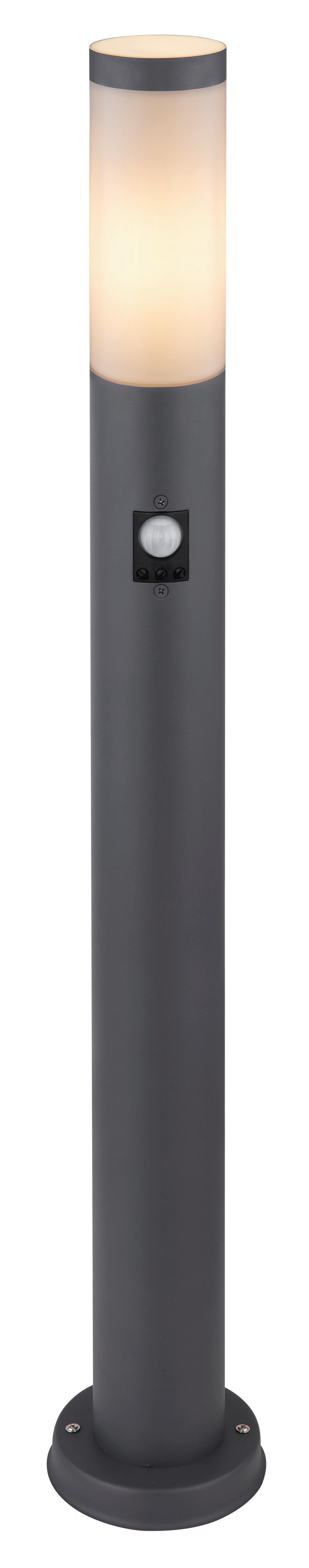 Außenleuchte + Bewegungsmelder Boston 30 Watt Edelstahl - Anthrazit/Opal, Basics, Kunststoff/Metall (12,7/80cm) - Globo