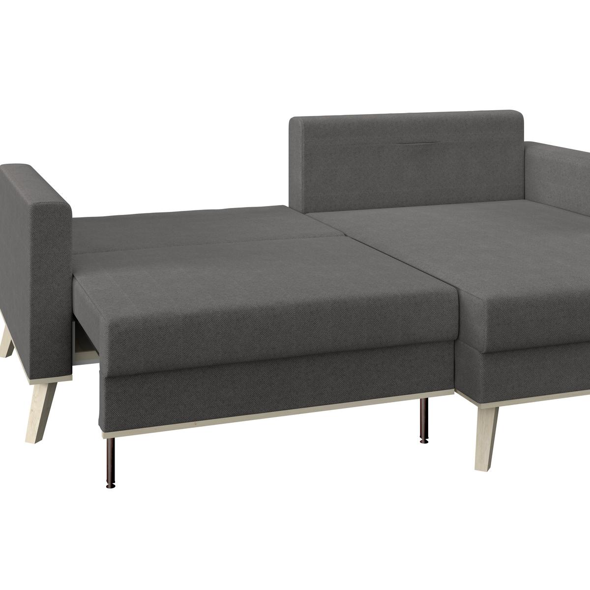 Ecksofa Carini - Eichefarben/Anthrazit, Basics, Textil (222/152cm)