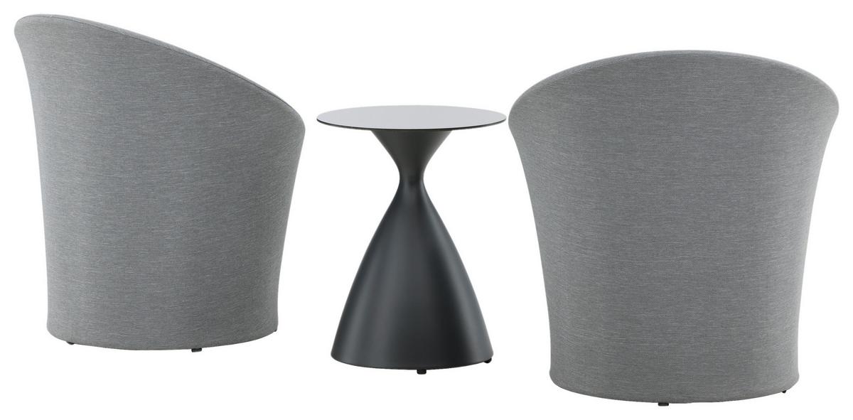 Gartenset Spoga - Grau, KONVENTIONELL, Textil/Metall - Gardenson