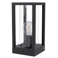 Sockelleuchte Cascineta 40 Watt Aluminium/Klarglas - Klar/Schwarz, Design, Glas/Metall (15/15/30,5cm) - Eglo